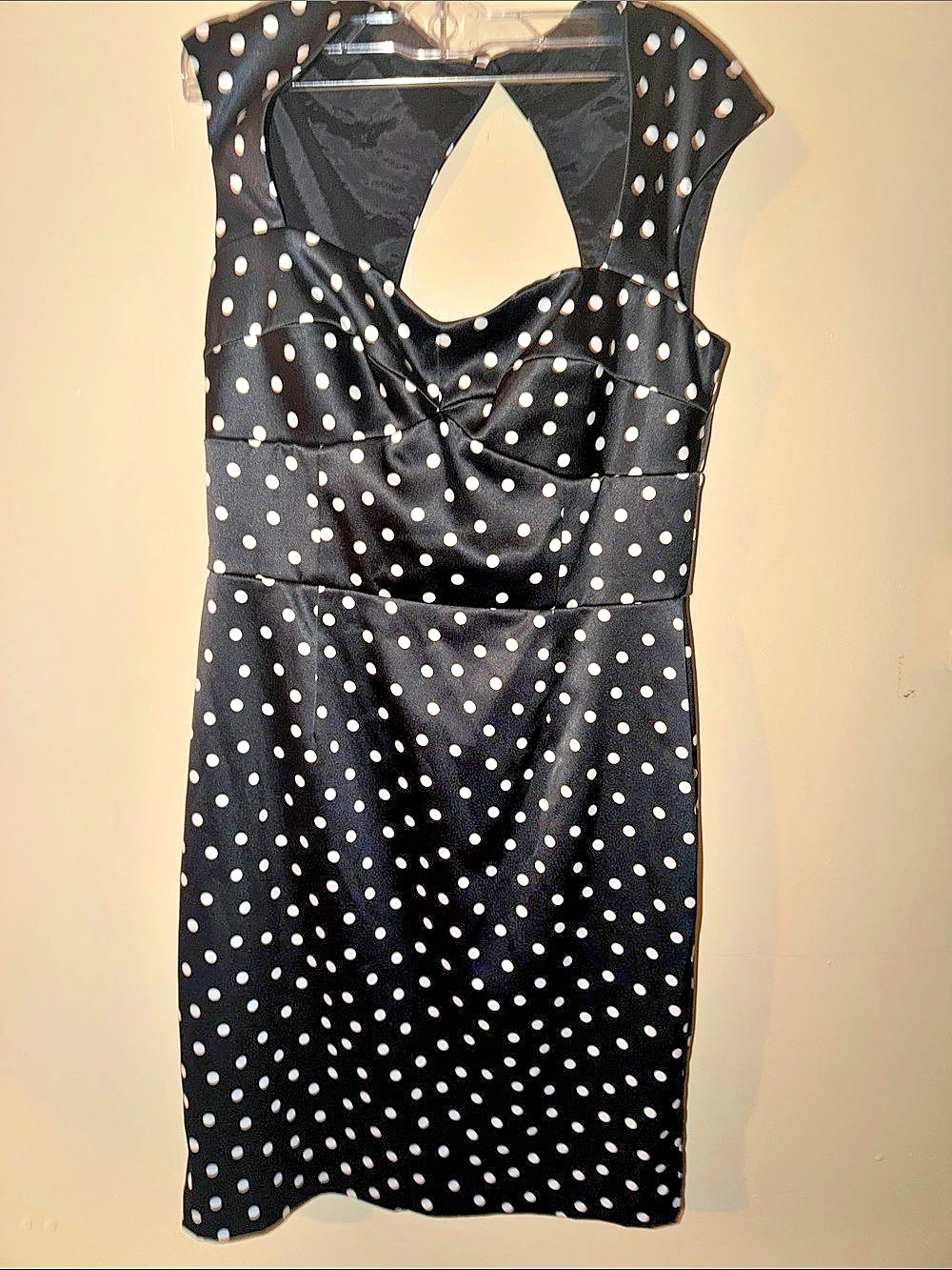 Polka Dot Mini Dress in Black & White Size 10 Like New